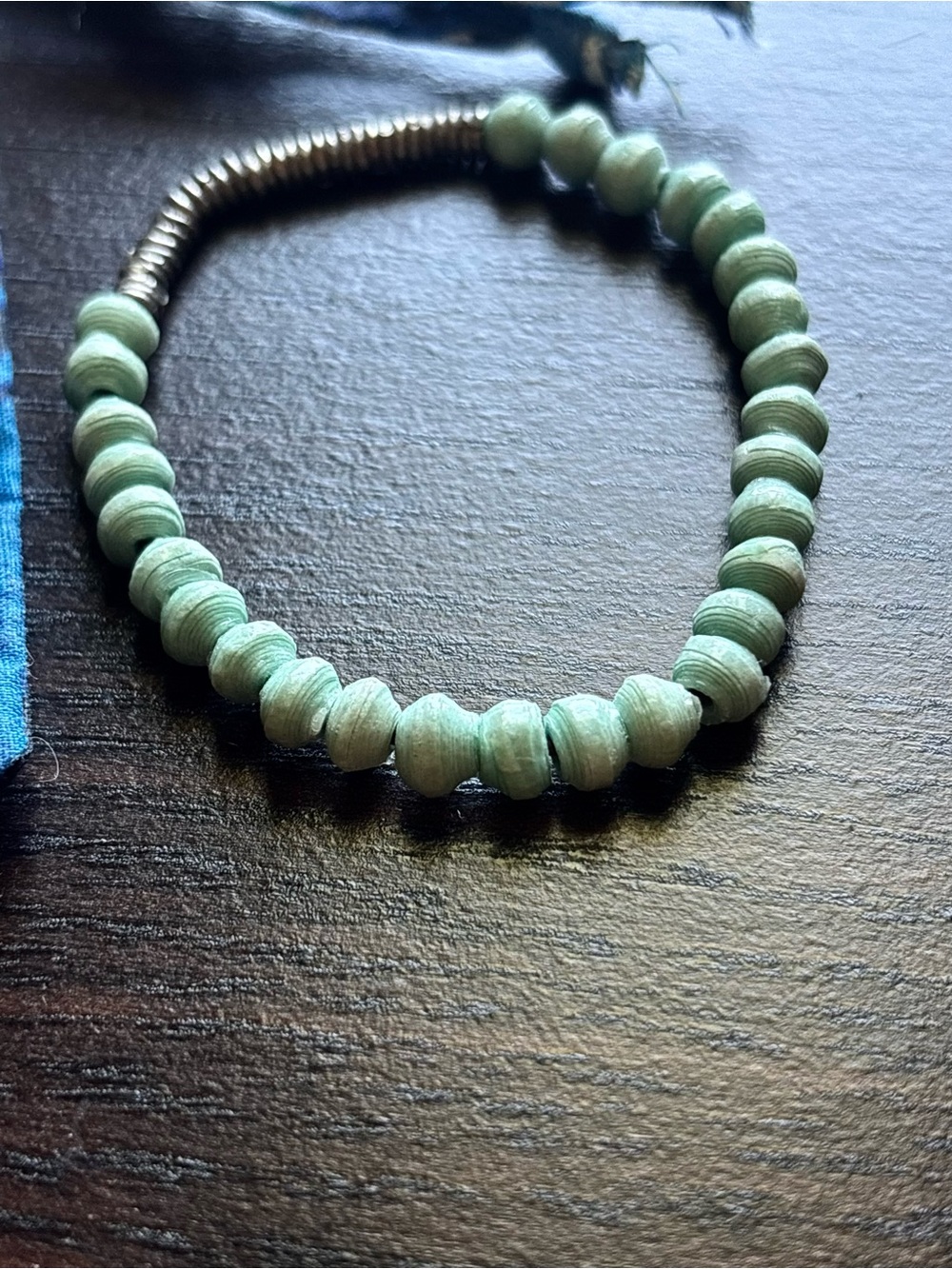Noonday Collection Handmade Mint Green Beaded Bracelet